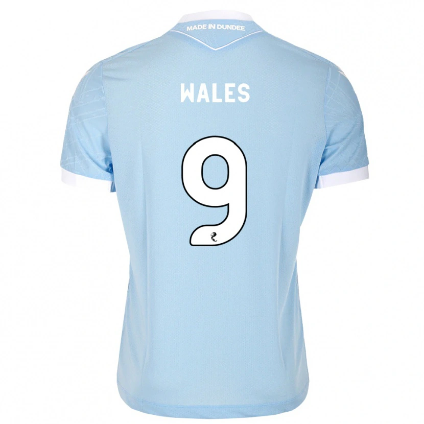 Danxen Hombre Camiseta Bobby Wales #9 Azul Cielo Claro Blanco 2ª Equipación 2026/27 La Camisa
