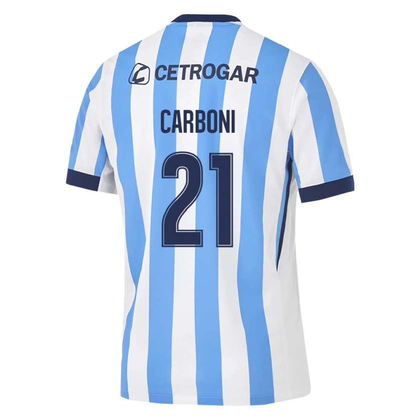 Danxen Mujer Camiseta Valentín Carboni #21 Azul Claro Blanco Negro 1ª Equipación 2026/27 La Camisa