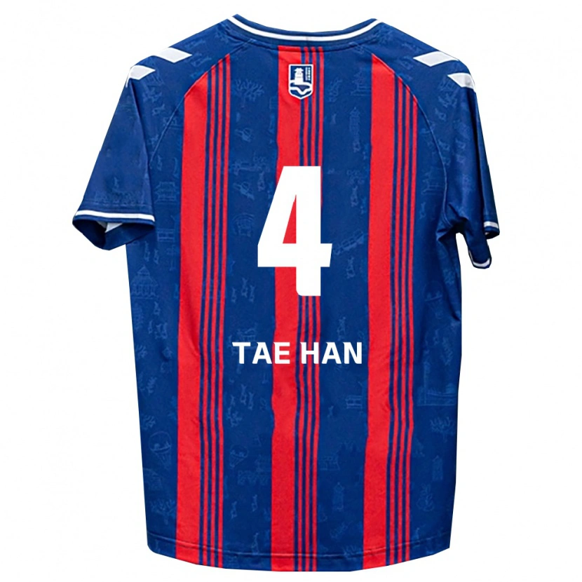 Danxen Mujer Camiseta Tae-Han Kim #4 Azul Rojo Blanco 1ª Equipación 2026/27 La Camisa
