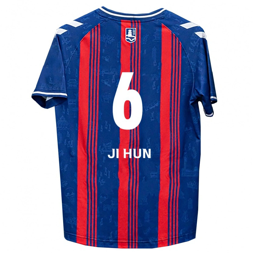 Danxen Mujer Camiseta Ji-Hun Kim #6 Azul Rojo Blanco 1ª Equipación 2026/27 La Camisa
