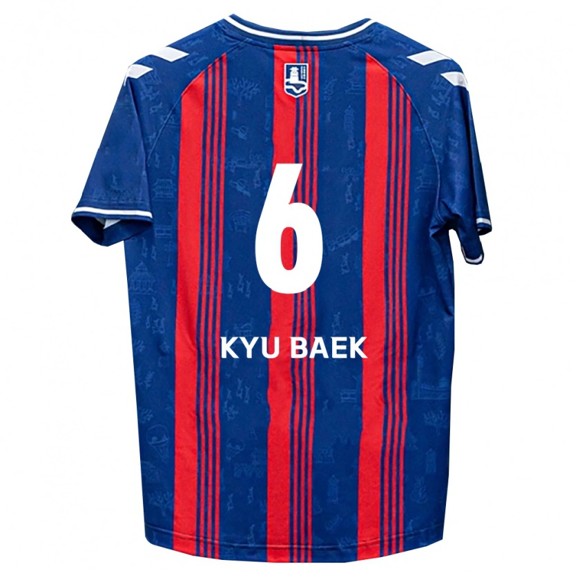 Danxen Mujer Camiseta Kyu-Baek Choi #6 Azul Rojo Blanco 1ª Equipación 2026/27 La Camisa