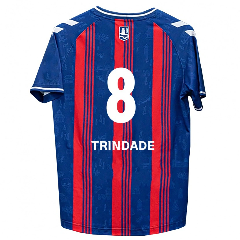 Danxen Mujer Camiseta Matheus Trindade #8 Azul Rojo Blanco 1ª Equipación 2026/27 La Camisa