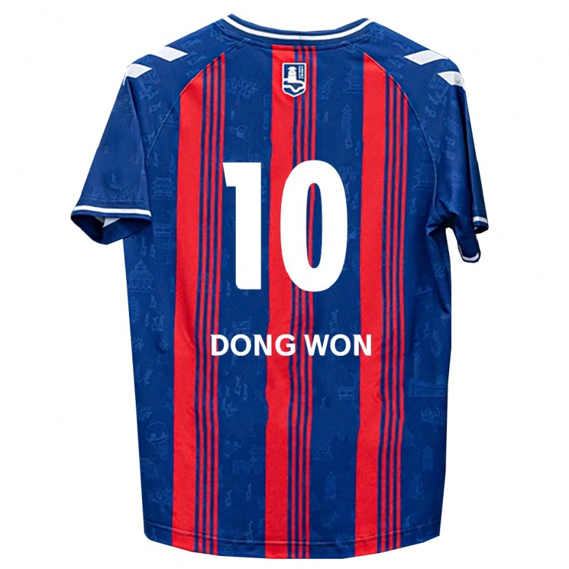 Danxen Mujer Camiseta Dong-Won Ji #10 Azul Rojo Blanco 1ª Equipación 2026/27 La Camisa