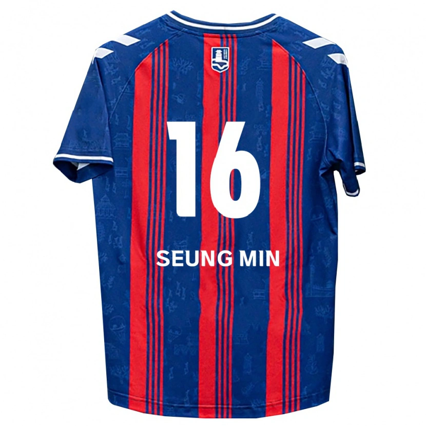 Danxen Mujer Camiseta Seung-Min Hwang #16 Azul Rojo Blanco 1ª Equipación 2026/27 La Camisa
