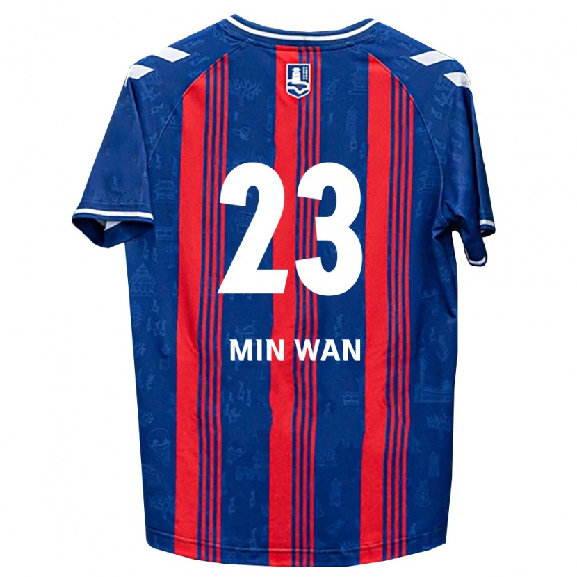 Danxen Mujer Camiseta Min-Wan Kang #23 Azul Rojo Blanco 1ª Equipación 2026/27 La Camisa