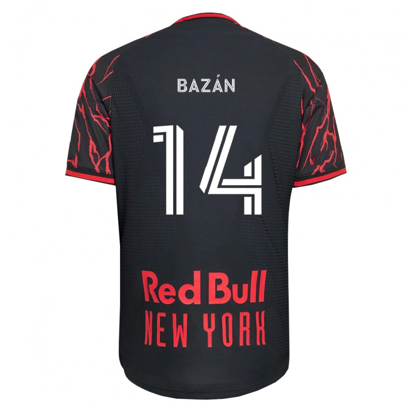 Danxen Mujer Camiseta Julián Bazán #14 Rojo Negro Blanco 1ª Equipación 2026/27 La Camisa