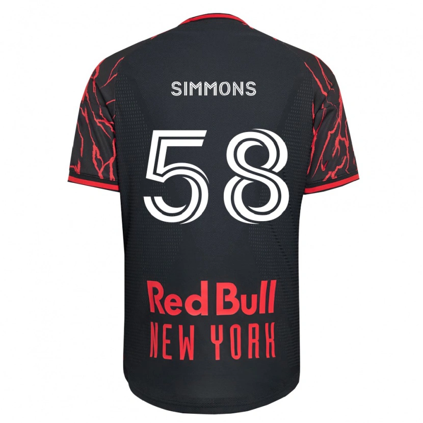 Danxen Mujer Camiseta Caleb Simmons #58 Rojo Negro Blanco 1ª Equipación 2026/27 La Camisa