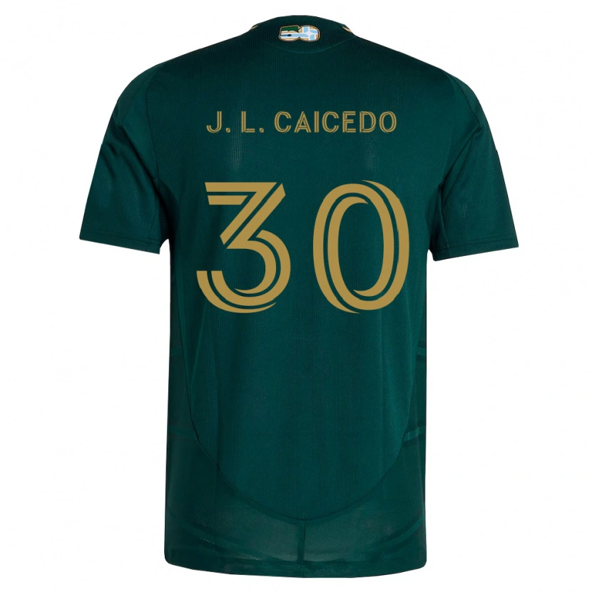 Danxen Mujer Camiseta José Caicedo #30 Verde Oscuro Marrón 1ª Equipación 2026/27 La Camisa