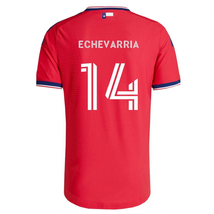 Danxen Mujer Camiseta Diego Echevarria #14 Rojo Azul Blanco 1ª Equipación 2026/27 La Camisa