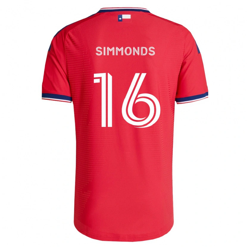 Danxen Mujer Camiseta Nicholas Simmonds #16 Rojo Azul Blanco 1ª Equipación 2026/27 La Camisa