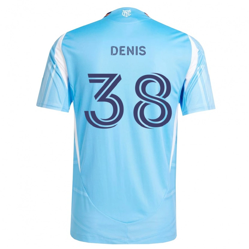 Danxen Mujer Camiseta John Denis #38 Azul Cielo Blanco 1ª Equipación 2026/27 La Camisa