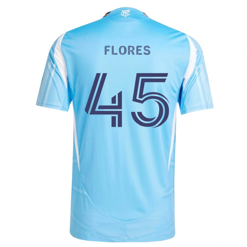 Danxen Mujer Camiseta Brian Flores #45 Azul Cielo Blanco 1ª Equipación 2026/27 La Camisa