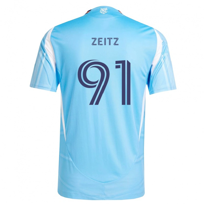 Danxen Mujer Camiseta Uriel Zeitz #91 Azul Cielo Blanco 1ª Equipación 2026/27 La Camisa
