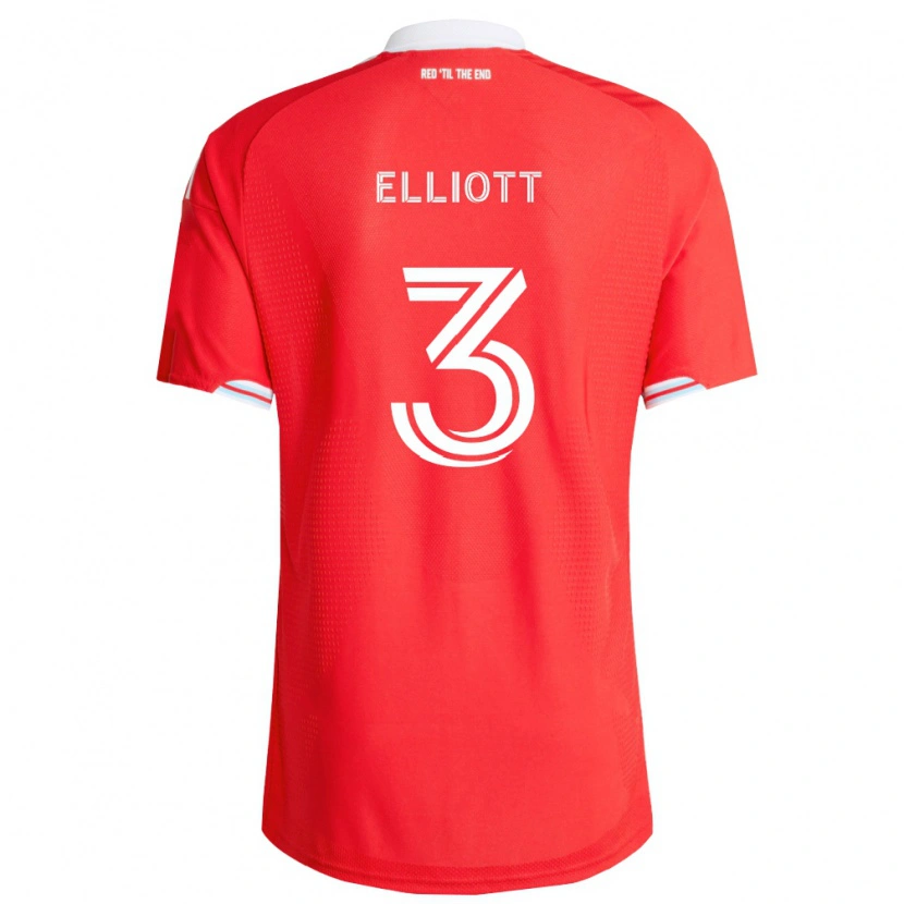 Danxen Mujer Camiseta Jack Elliott #3 Rojo Azul Profundo Blanco 1ª Equipación 2026/27 La Camisa