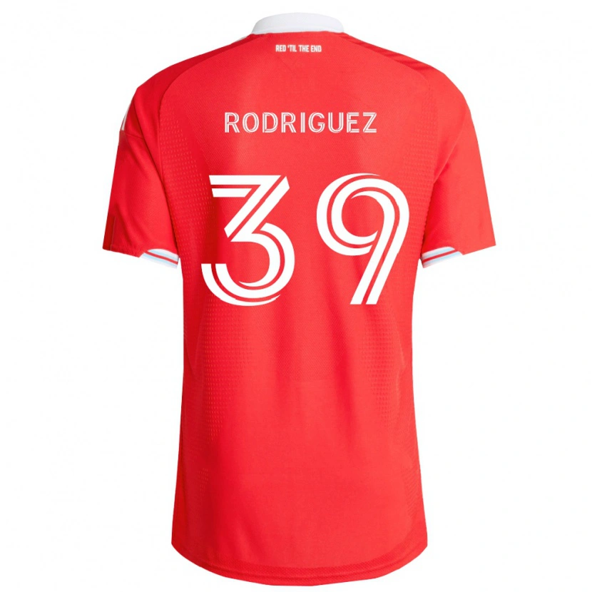 Danxen Mujer Camiseta Allan Rodriguez #39 Rojo Azul Profundo Blanco 1ª Equipación 2026/27 La Camisa