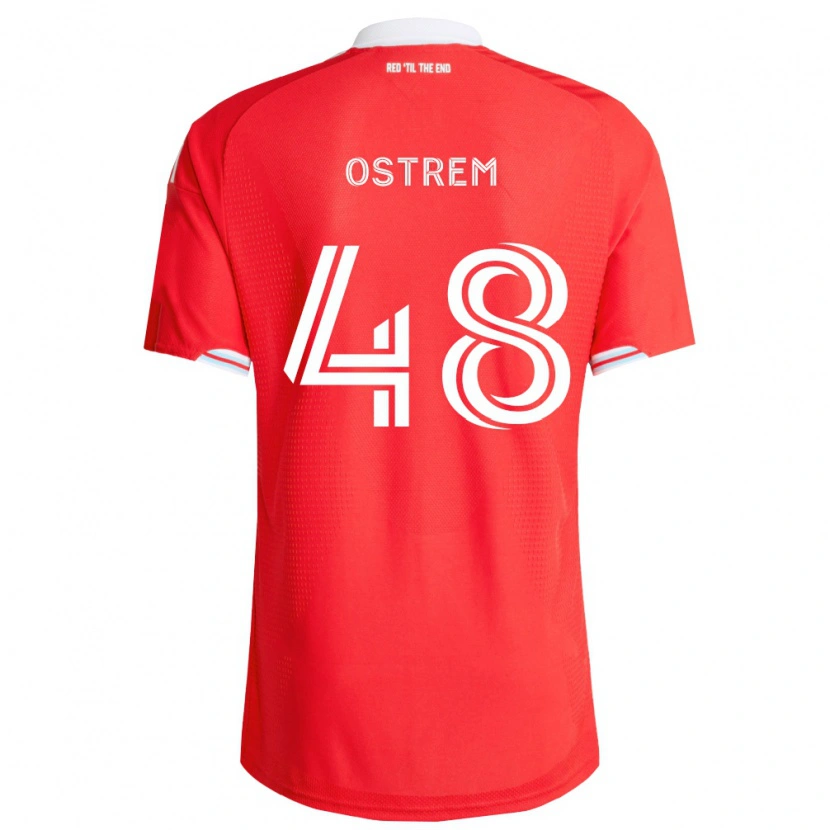 Danxen Mujer Camiseta Charlie Ostrem #48 Rojo Azul Profundo Blanco 1ª Equipación 2026/27 La Camisa