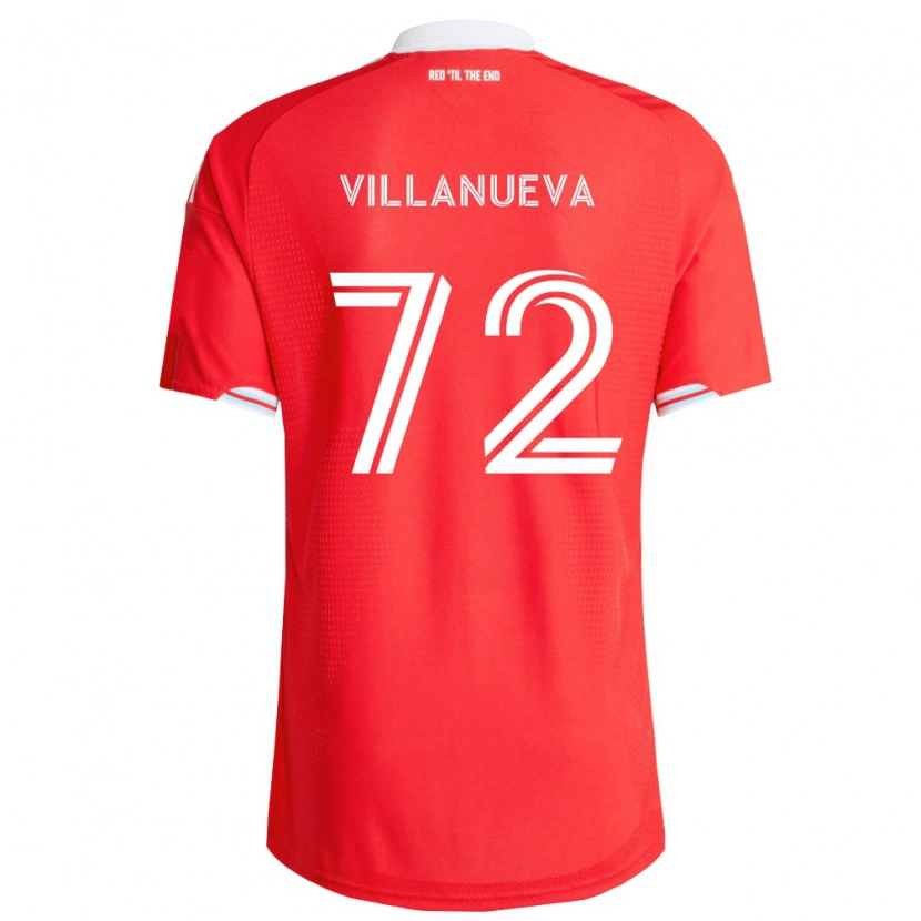 Danxen Mujer Camiseta Damyan Villanueva #72 Rojo Azul Profundo Blanco 1ª Equipación 2026/27 La Camisa