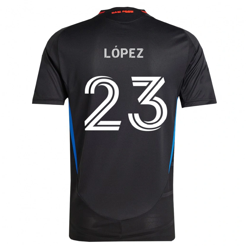Danxen Mujer Camiseta Hernán López #23 Azul Blanco Negro 1ª Equipación 2026/27 La Camisa