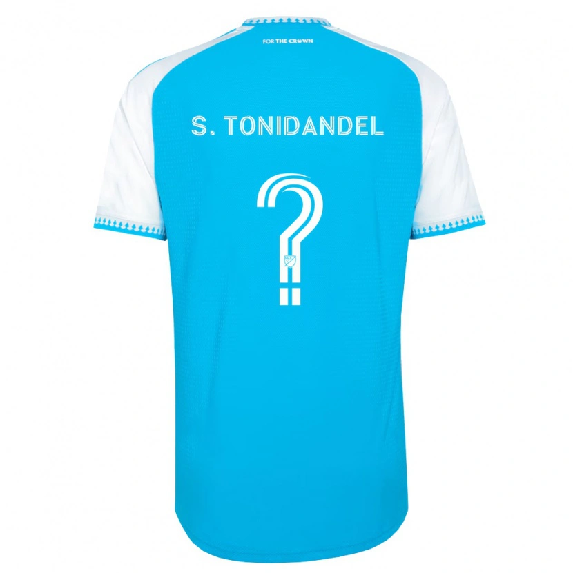 Danxen Mujer Camiseta Simon Tonidandel #0 Azul Cielo Blanco Negro 1ª Equipación 2026/27 La Camisa