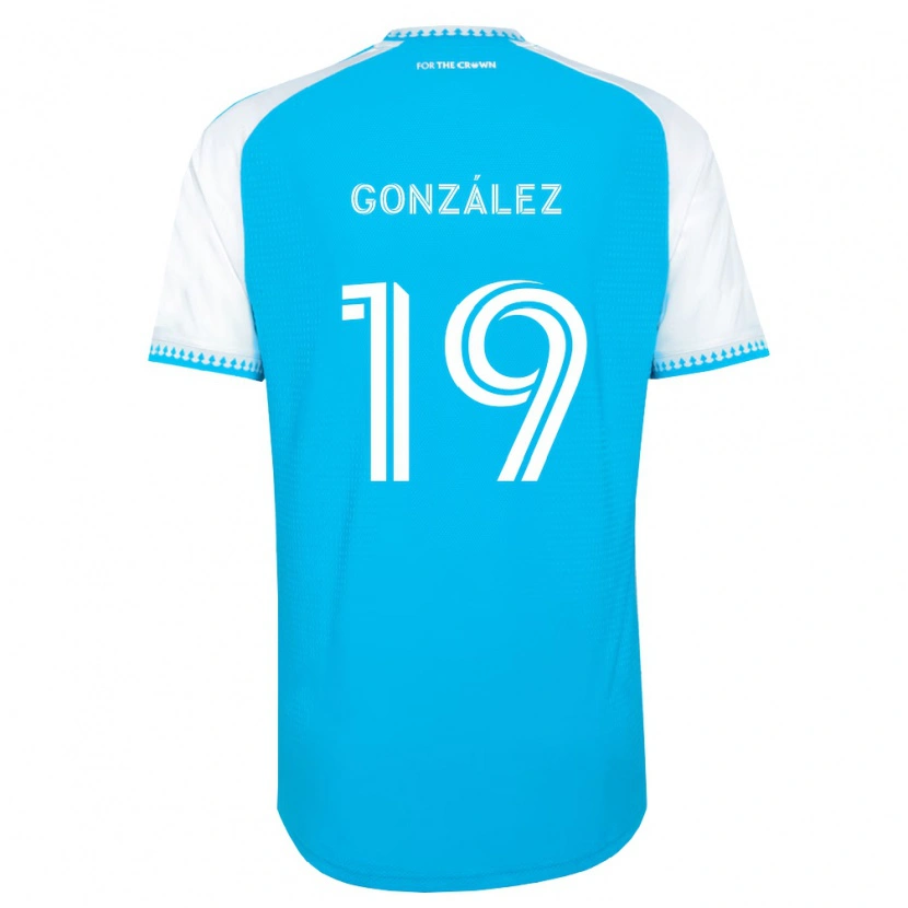 Danxen Mujer Camiseta Daniel González #19 Azul Cielo Blanco Negro 1ª Equipación 2026/27 La Camisa