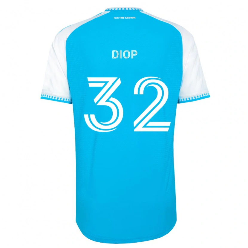 Danxen Mujer Camiseta Hamady Diop #32 Azul Cielo Blanco Negro 1ª Equipación 2026/27 La Camisa
