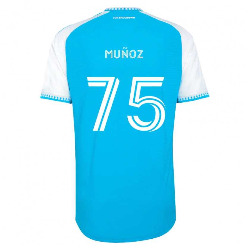 Danxen Mujer Camiseta Jeremiah Muñoz #75 Azul Cielo Blanco Negro 1ª Equipación 2026/27 La Camisa