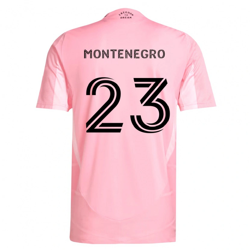 Danxen Mujer Camiseta Ricardo Montenegro #23 Rosa Negro 1ª Equipación 2026/27 La Camisa
