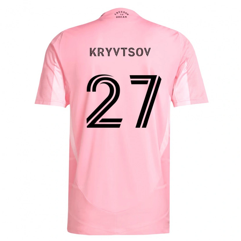 Danxen Mujer Camiseta Sergiy Kryvtsov #27 Rosa Negro 1ª Equipación 2026/27 La Camisa
