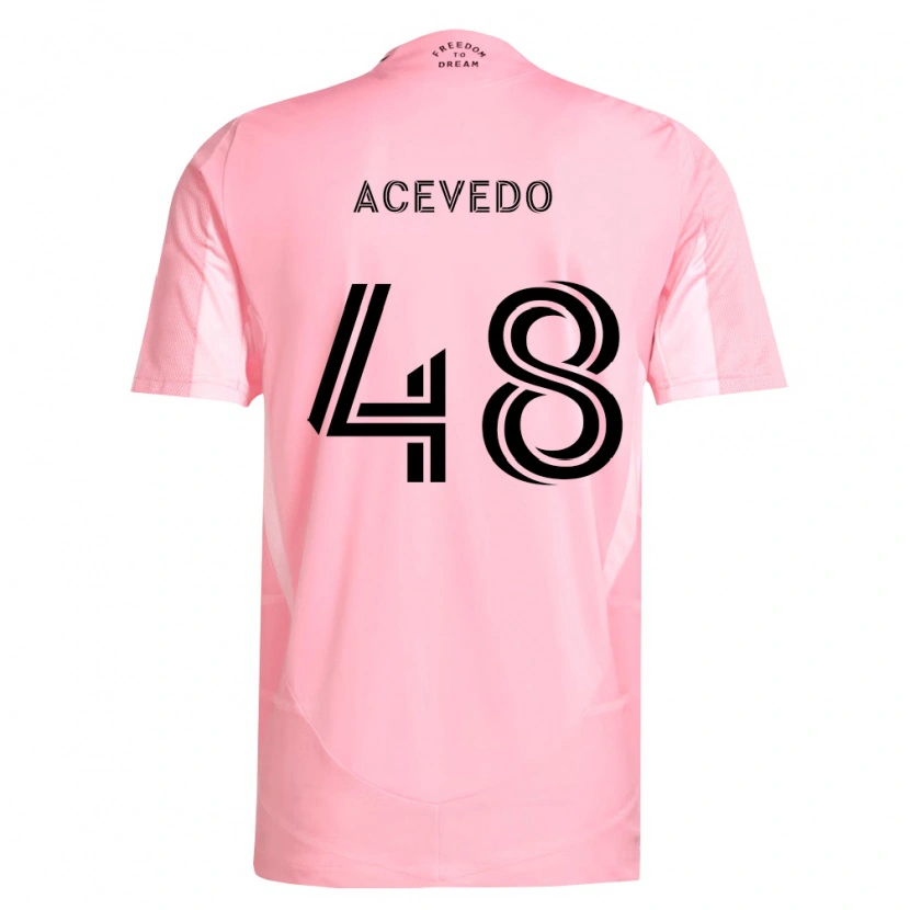Danxen Mujer Camiseta Matías Acevedo #48 Rosa Negro 1ª Equipación 2026/27 La Camisa