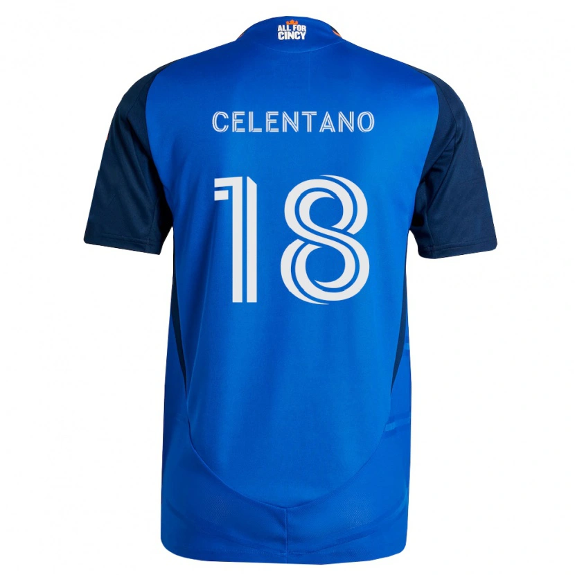 Danxen Mujer Camiseta Roman Celentano #18 Azul Real Naranja 1ª Equipación 2026/27 La Camisa