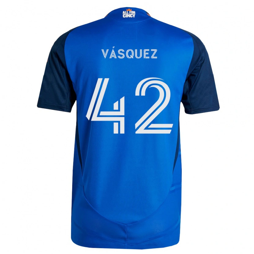 Danxen Mujer Camiseta Mathías Vásquez #42 Azul Real Naranja 1ª Equipación 2026/27 La Camisa