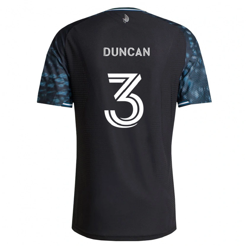 Danxen Mujer Camiseta Kyle Duncan #3 Negro Blanco 1ª Equipación 2026/27 La Camisa