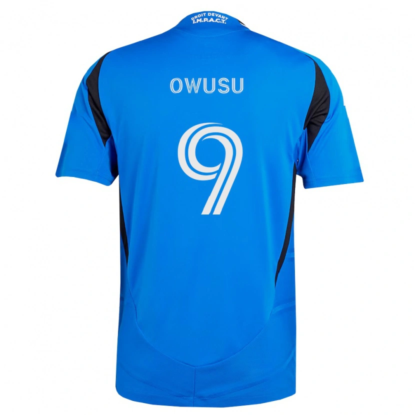 Danxen Mujer Camiseta Prince Owusu #9 Azul Blanco Negro 1ª Equipación 2026/27 La Camisa