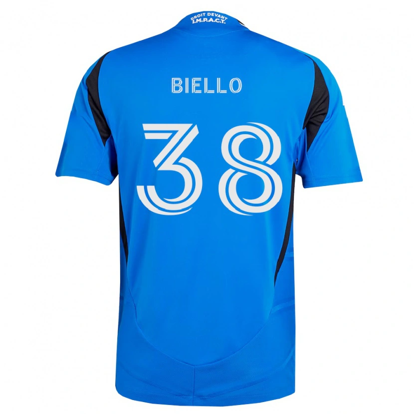 Danxen Mujer Camiseta Alessandro Biello #38 Azul Blanco Negro 1ª Equipación 2026/27 La Camisa