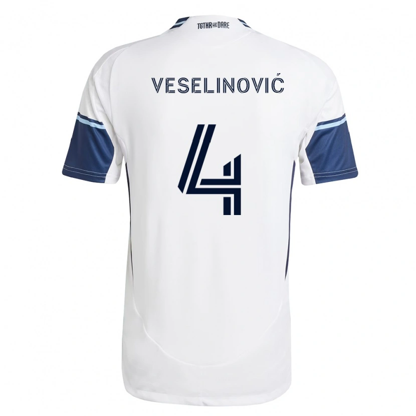 Danxen Mujer Camiseta Ranko Veselinović #4 Blanco Azul Real 1ª Equipación 2026/27 La Camisa