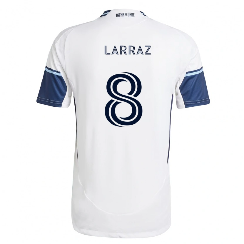 Danxen Mujer Camiseta Oliver Larraz #8 Blanco Azul Real 1ª Equipación 2026/27 La Camisa
