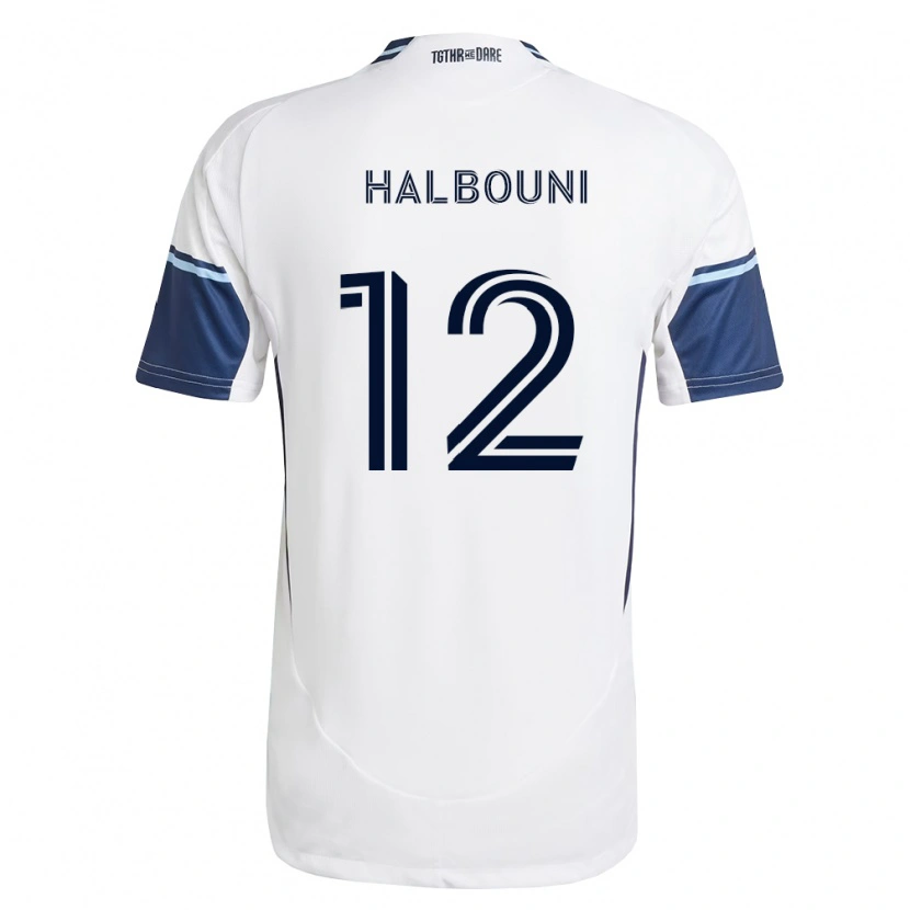 Danxen Mujer Camiseta Belal Halbouni #12 Blanco Azul Real 1ª Equipación 2026/27 La Camisa