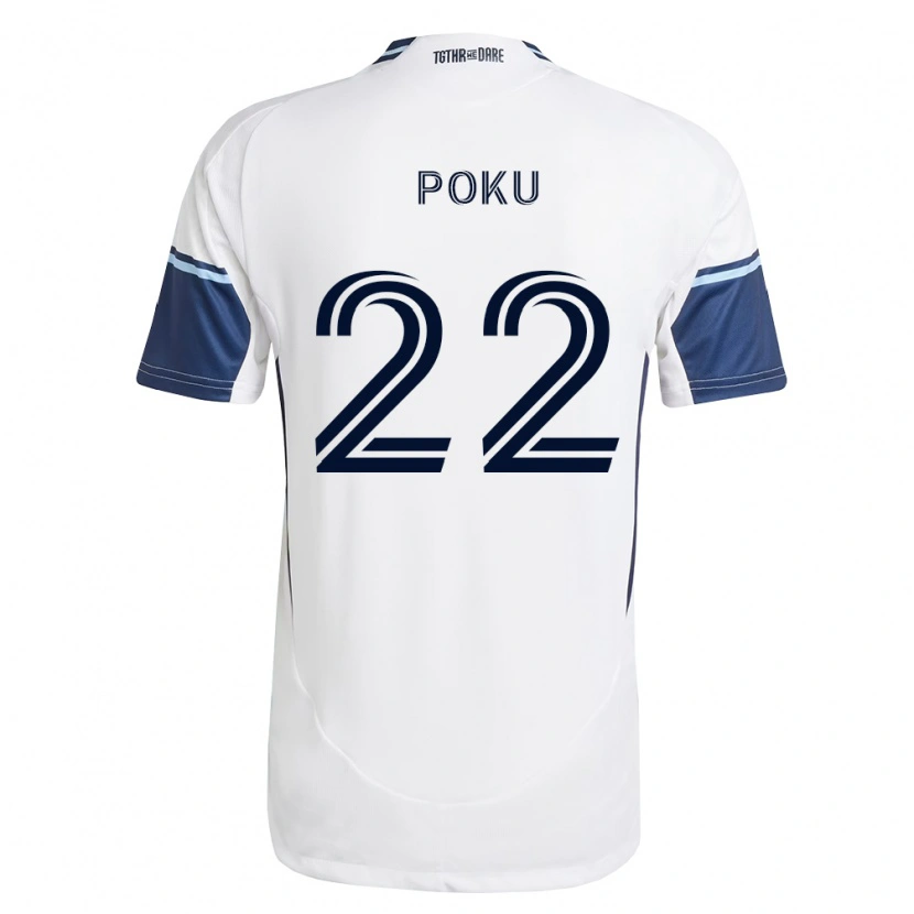 Danxen Mujer Camiseta Kwasi Poku #22 Blanco Azul Real 1ª Equipación 2026/27 La Camisa