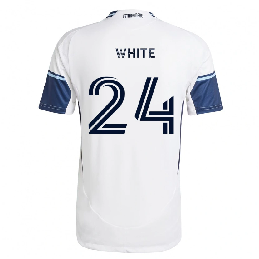 Danxen Mujer Camiseta Brian White #24 Blanco Azul Real 1ª Equipación 2026/27 La Camisa