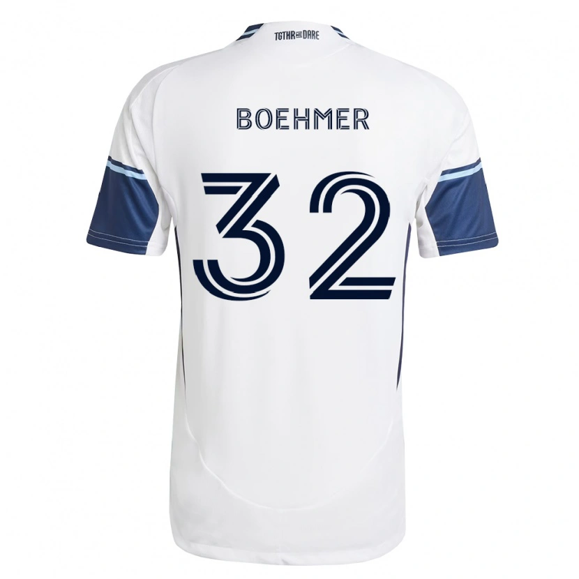 Danxen Mujer Camiseta Isaac Boehmer #32 Blanco Azul Real 1ª Equipación 2026/27 La Camisa