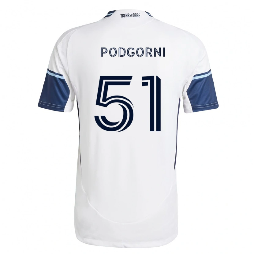 Danxen Mujer Camiseta Kevin Podgorni #51 Blanco Azul Real 1ª Equipación 2026/27 La Camisa