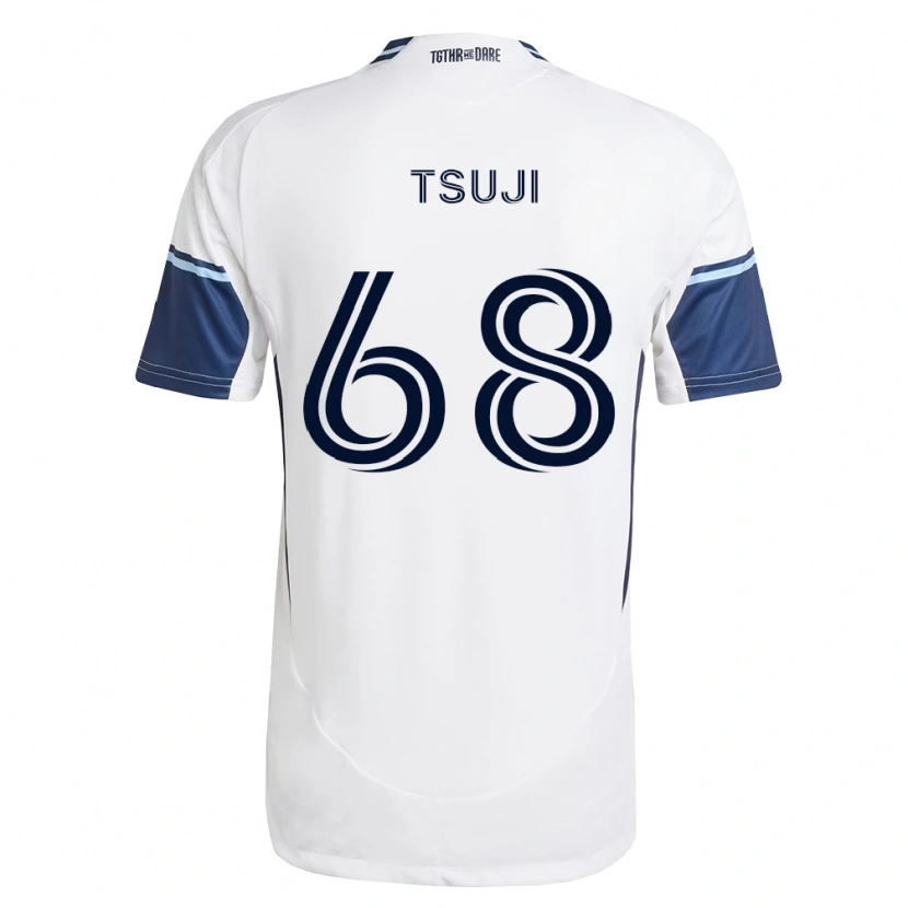 Danxen Mujer Camiseta Yuma Tsuji #68 Blanco Azul Real 1ª Equipación 2026/27 La Camisa