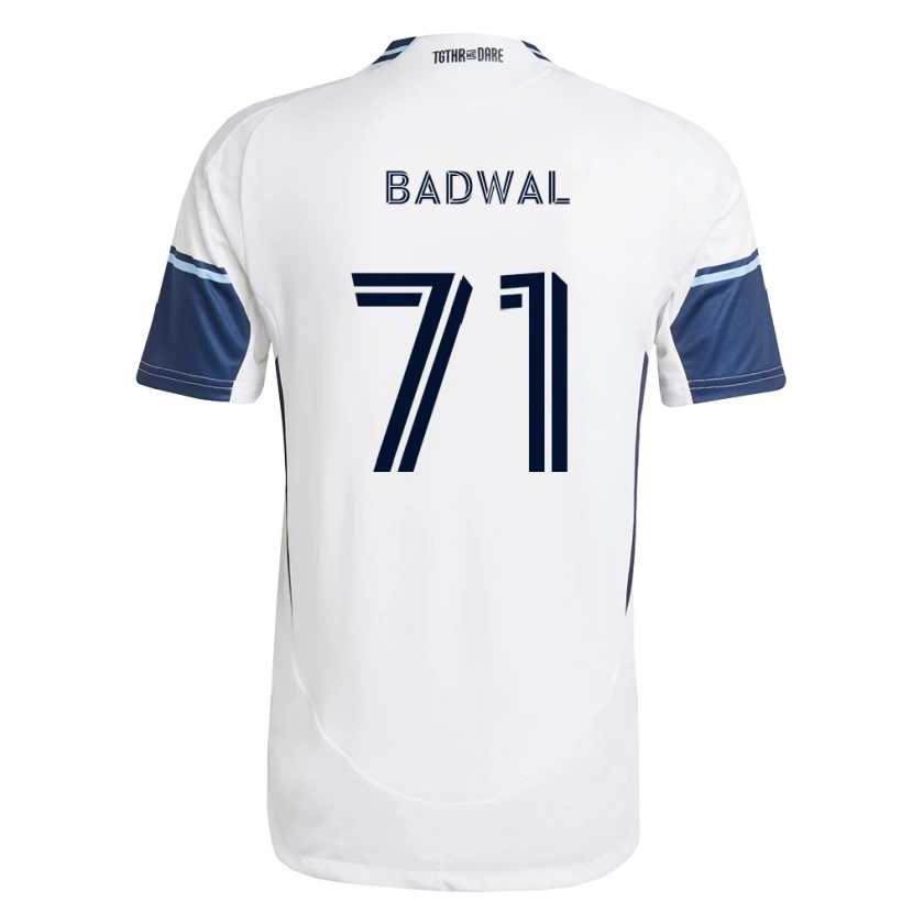 Danxen Mujer Camiseta Manav Badwal #71 Blanco Azul Real 1ª Equipación 2026/27 La Camisa