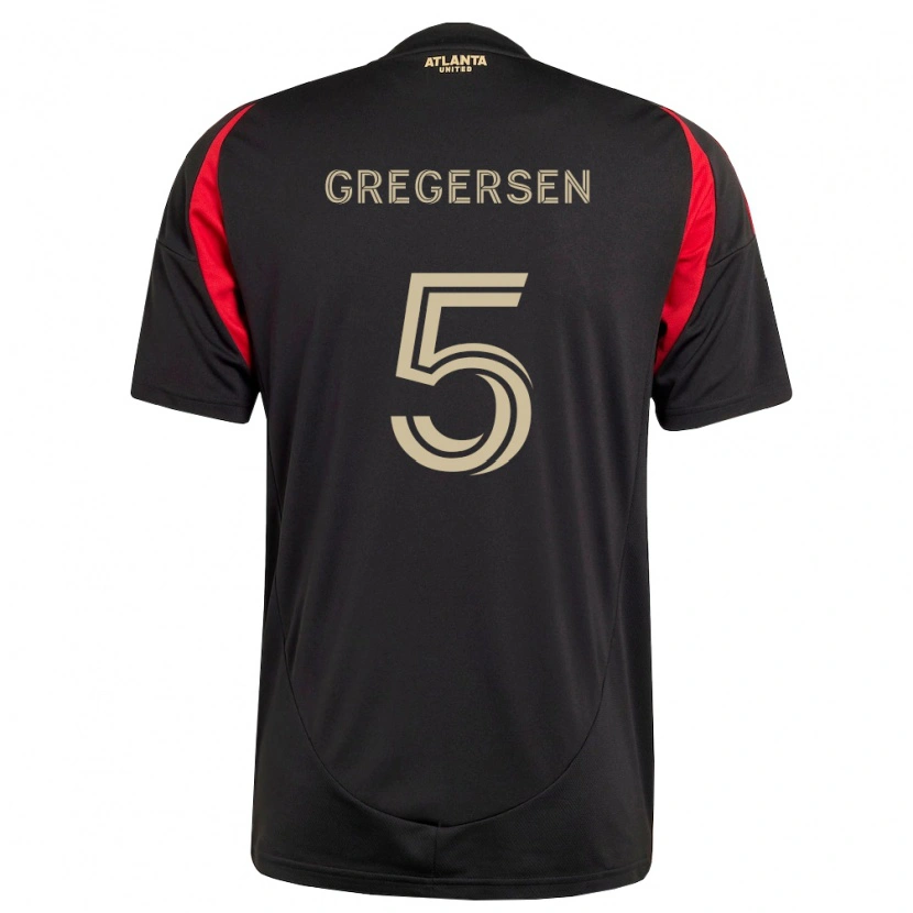 Danxen Mujer Camiseta Stian Gregersen #5 Negro Rojo 1ª Equipación 2026/27 La Camisa