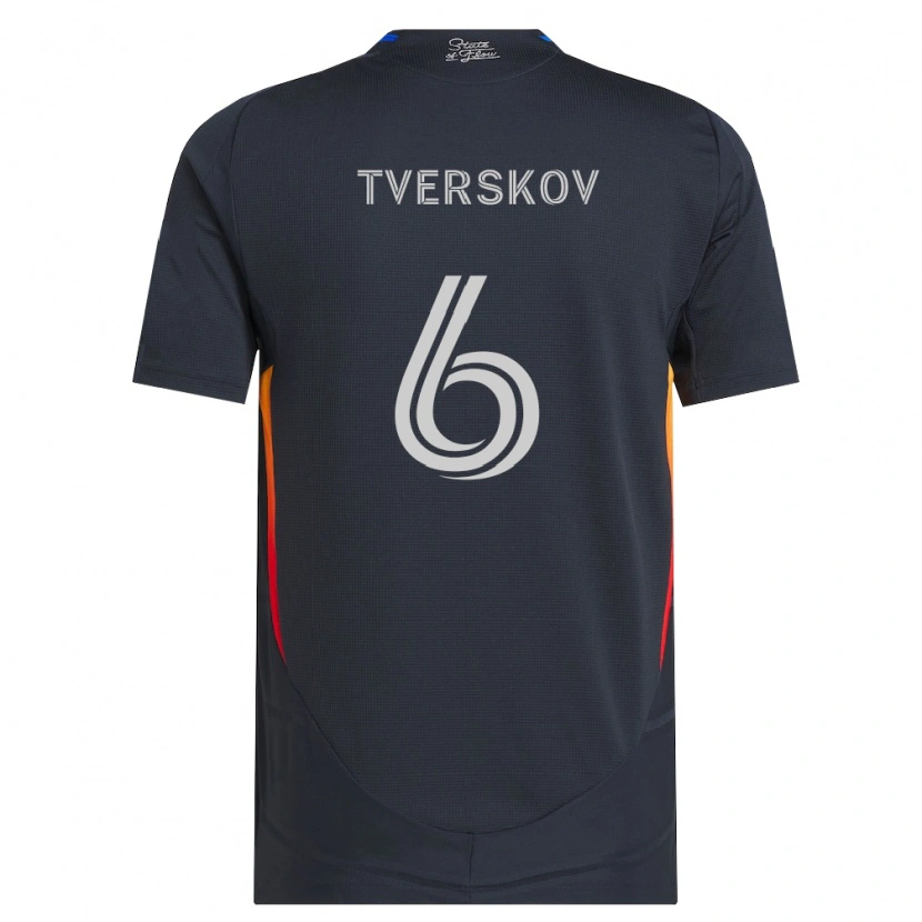 Danxen Mujer Camiseta Jeppe Tverskov #6 Gris Oscuro Rojo 1ª Equipación 2026/27 La Camisa