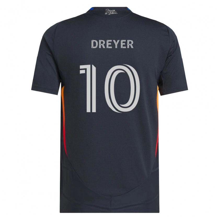 Danxen Mujer Camiseta Anders Dreyer #10 Gris Oscuro Rojo 1ª Equipación 2026/27 La Camisa