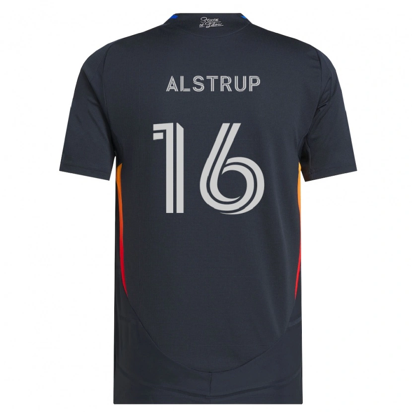 Danxen Mujer Camiseta Marcus Alstrup #16 Gris Oscuro Rojo 1ª Equipación 2026/27 La Camisa