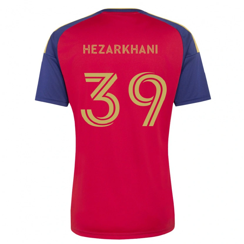 Danxen Mujer Camiseta Aiden Hezarkhani #39 Azul Real Marrón Rojo 1ª Equipación 2026/27 La Camisa
