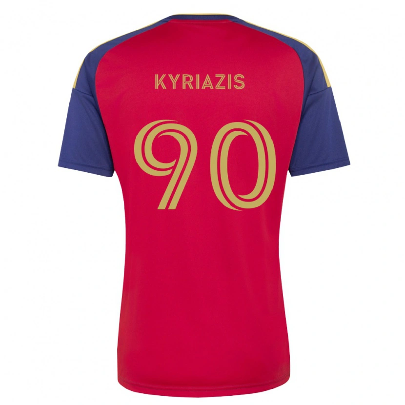Danxen Mujer Camiseta Konstantinos Kyriazis #90 Azul Real Marrón Rojo 1ª Equipación 2026/27 La Camisa