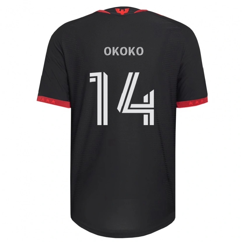 Danxen Mujer Camiseta Lohamba Okoko #14 Negro Blanco Rojo 1ª Equipación 2026/27 La Camisa